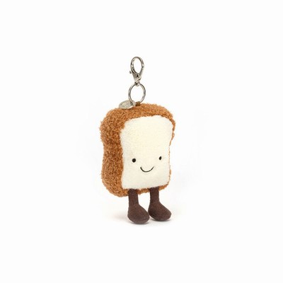 Jellycat Amuseables Toast Bag Charm USA | 23816LWHR